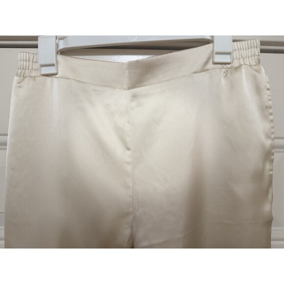 New Sincerely Jules satin joggers Cream pull on elastic waist size Large - Picture 2 of 10